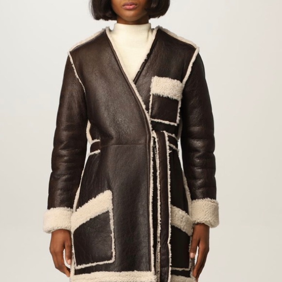 NWOT LUXURY COAT for Winter: 100% Shearling Dark brown lamb leather coat - New - Picture 2 of 14